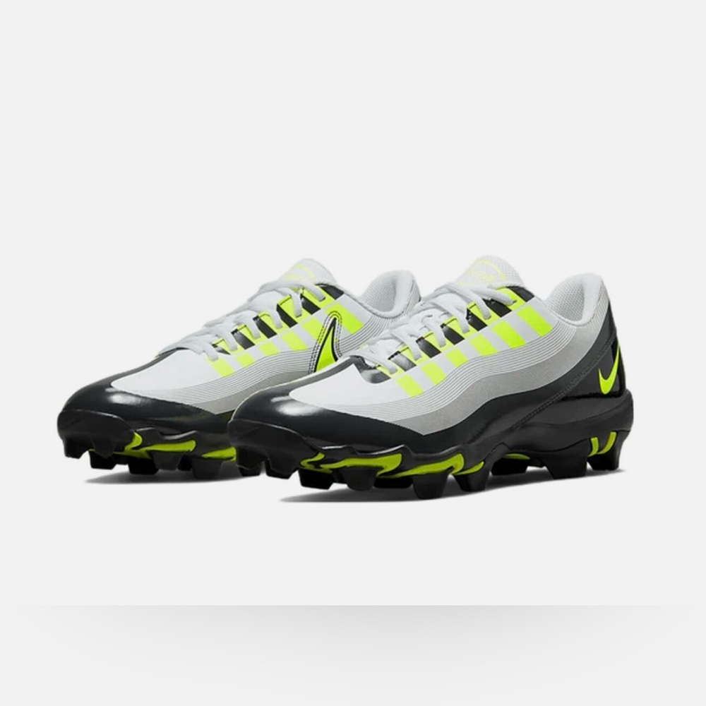 Nike Vapor Edge Shark Football Cleats White Black Volt DQ5111-715. US 6Y